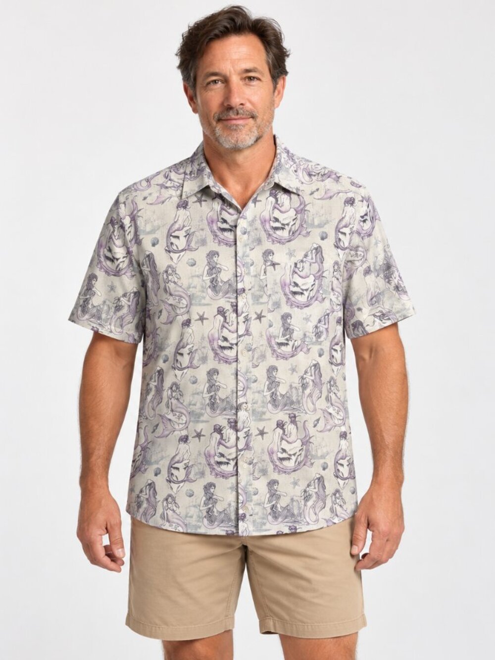 NWT Psycho Tuna Sea Dames Mermaid Print Shirt Mens M
